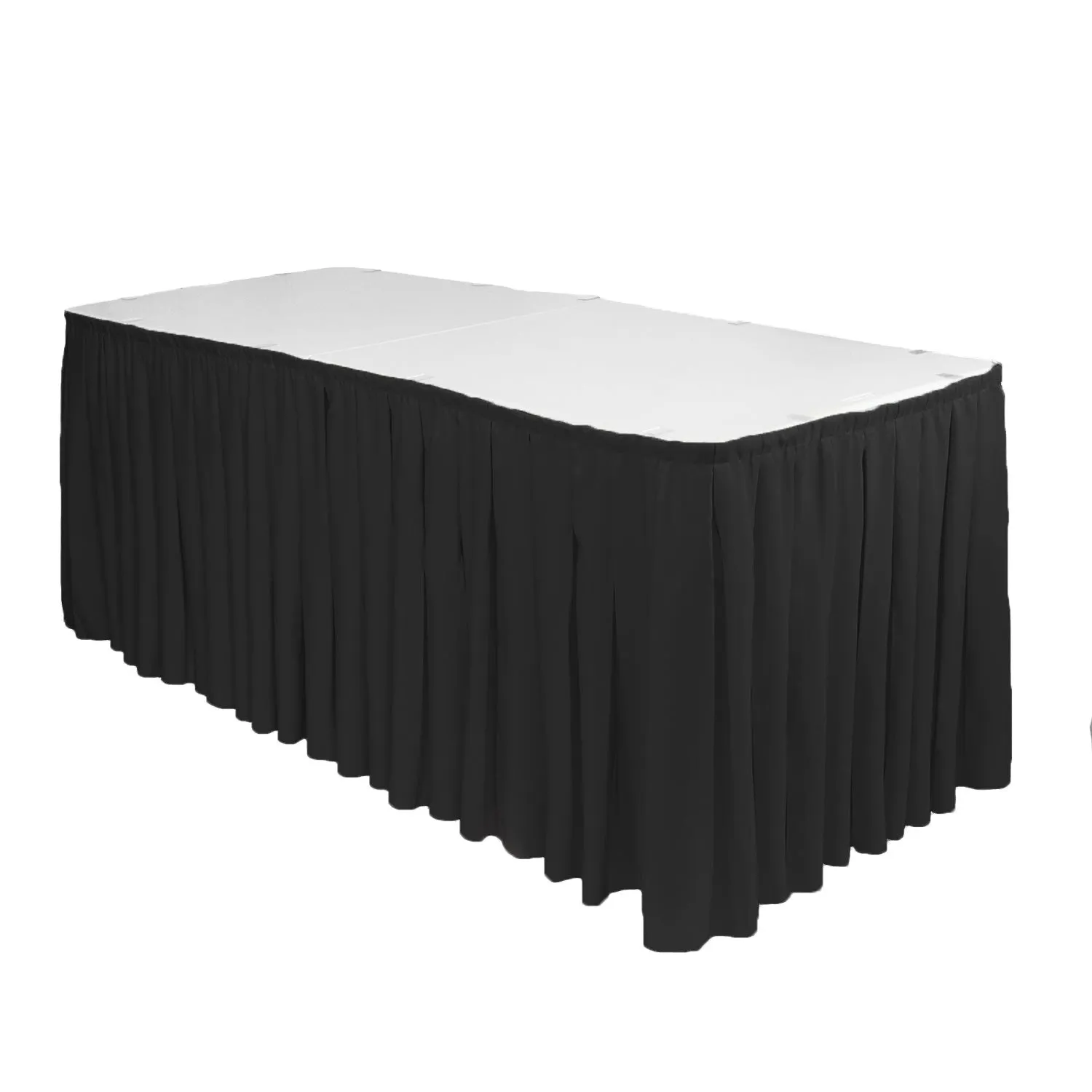 17 ft x 29 inch Polyester Pleated Table Skirt Black