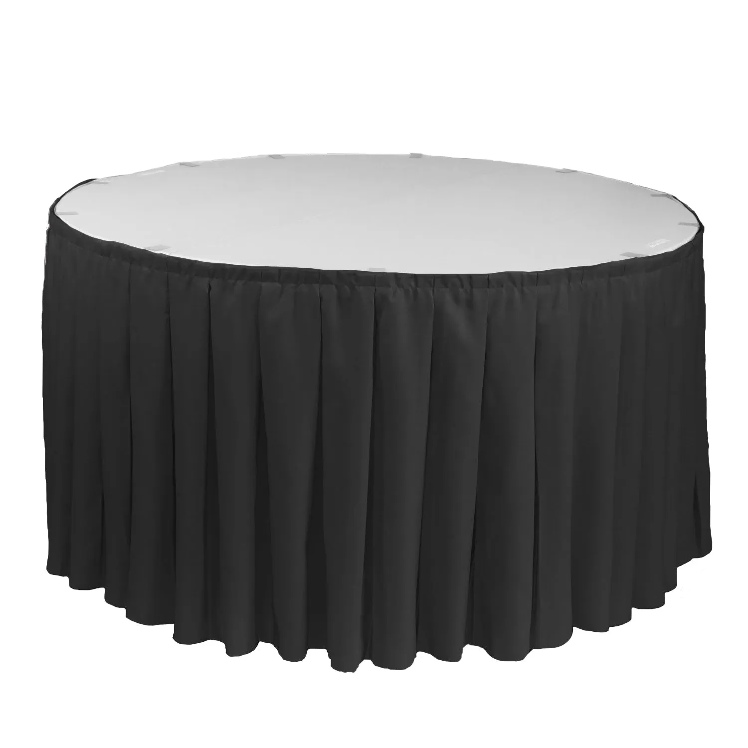 17 ft x 29 inch Polyester Pleated Table Skirt Black