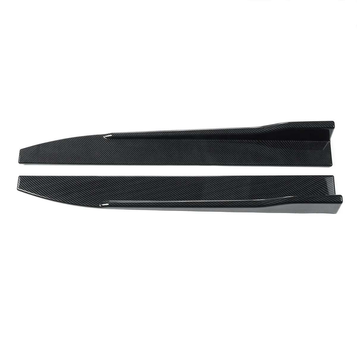 2 X Universal Gloss Black or Carbon Fiber Style Car Side Skirt Rocker Splitters Canard Diffuser Winglet Wings