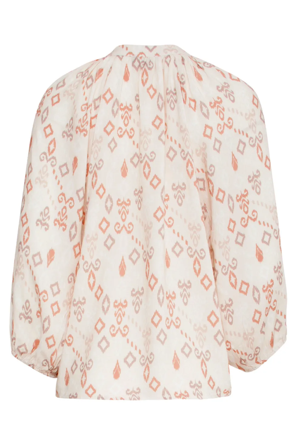 25043 V-Hals Blouse Met Aztec Printnude  Tinten | Sand-Multicolour