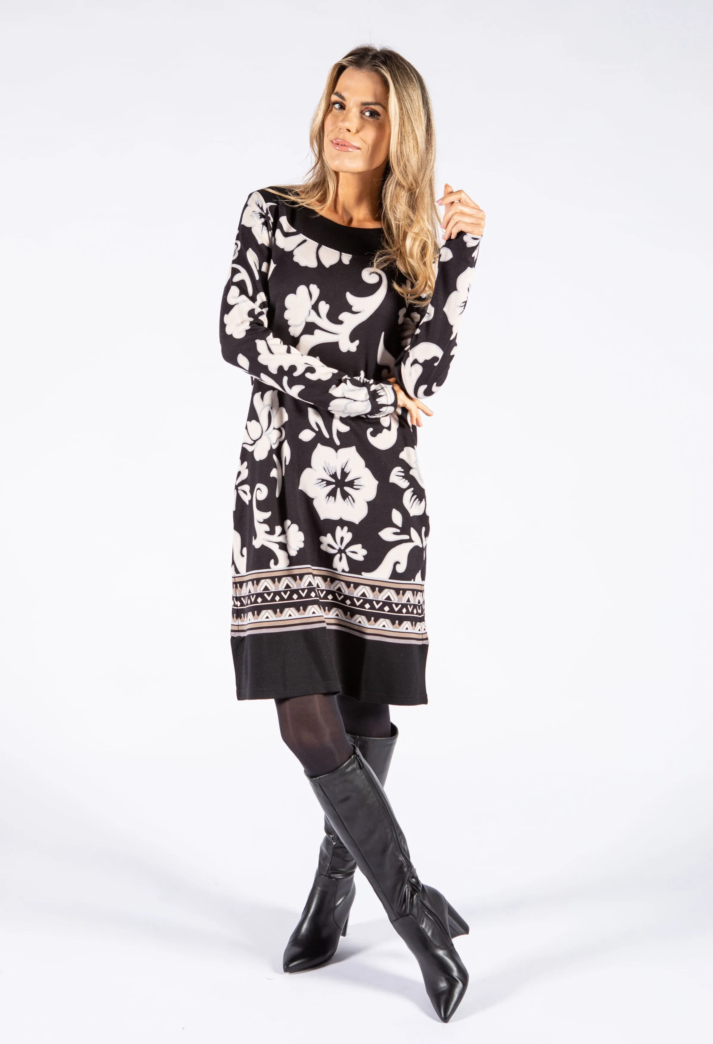 3/4 Sleeve Floral Dress