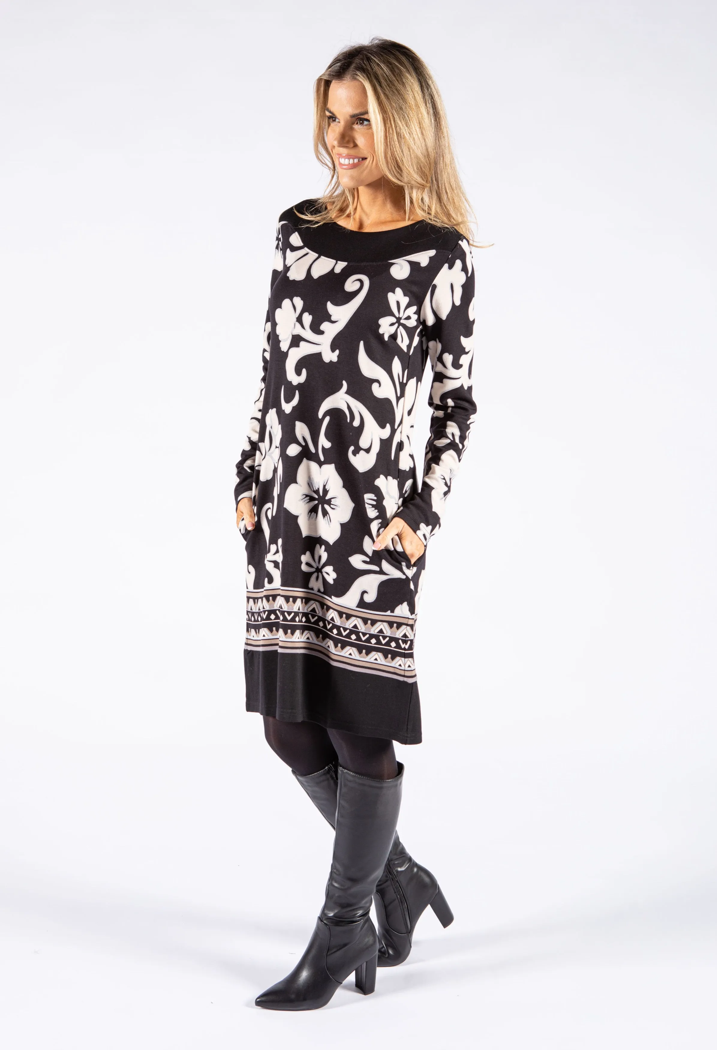 3/4 Sleeve Floral Dress
