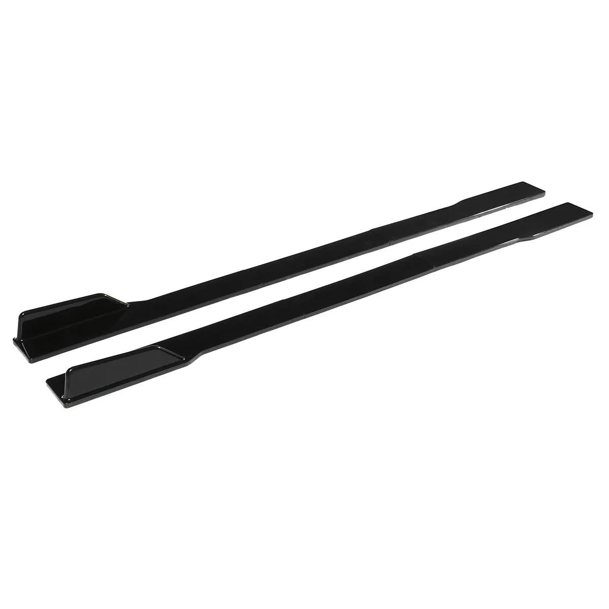 78.7 Inch Universal Car Three-Section Carbon Fiber Side Skirts Extensions Splitters Black Line