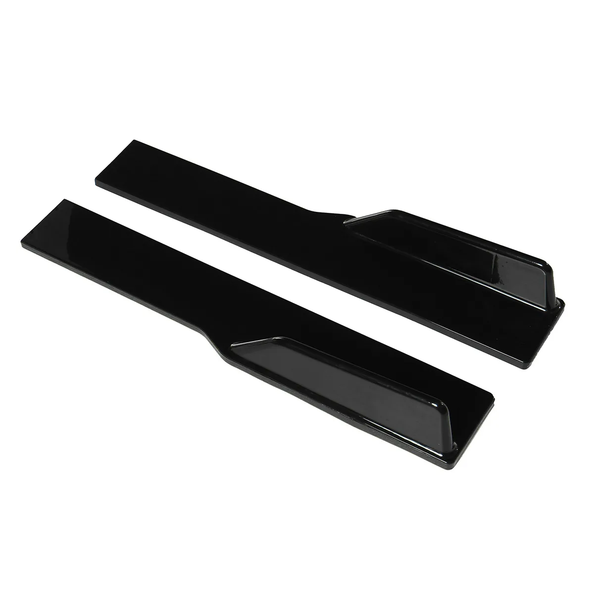 78.7 Inch Universal Car Three-Section Carbon Fiber Side Skirts Extensions Splitters Black Line