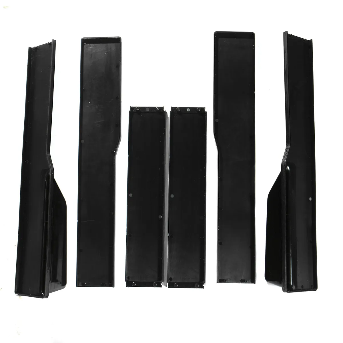 78.7 Inch Universal Car Three-Section Carbon Fiber Side Skirts Extensions Splitters Black Line