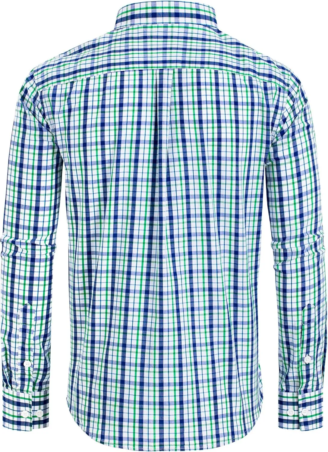 Alimens & Gentle Men's Plaid Button Down Shirts Cotton Long Sleeve Dress Shirts Regular Fit Gingham Shirts