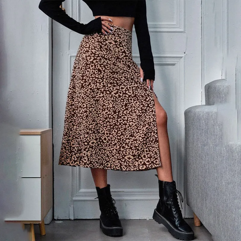 All Over Print Split Thigh Skirt