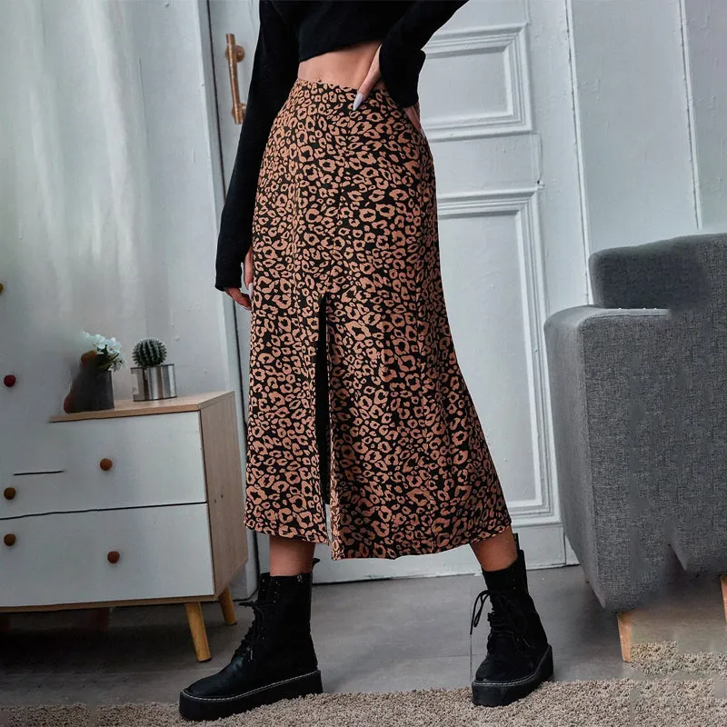 All Over Print Split Thigh Skirt
