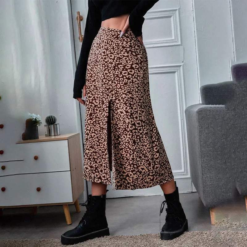 All Over Print Split Thigh Skirt