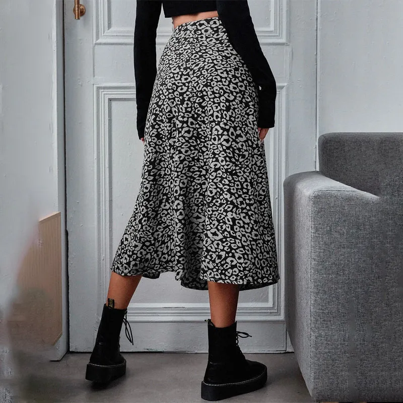 All Over Print Split Thigh Skirt
