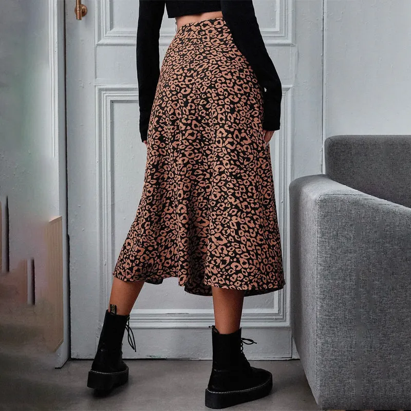 All Over Print Split Thigh Skirt