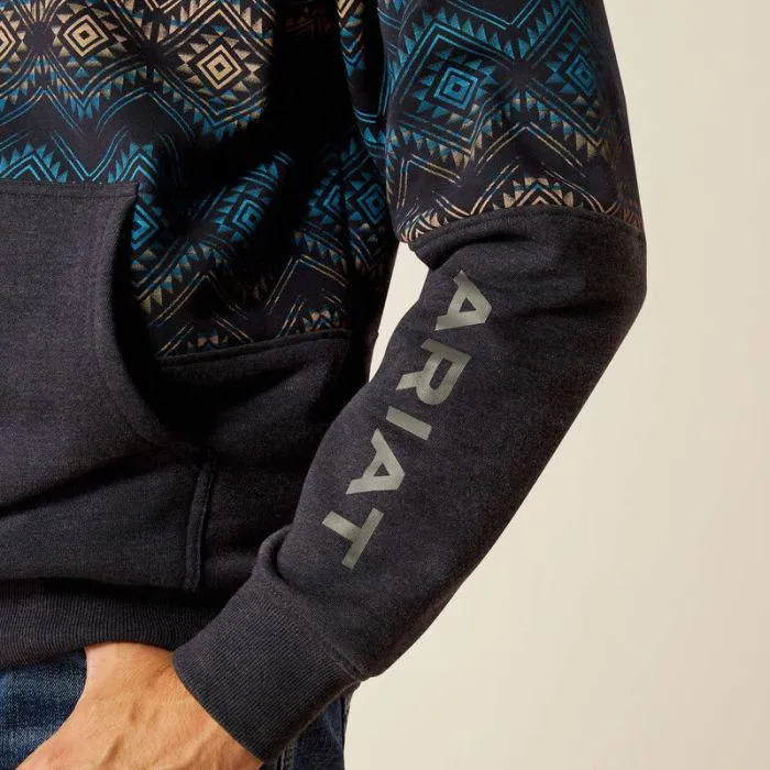 Ariat Men's Colour Block Hoodie Navy