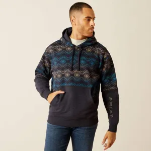 Ariat Men's Colour Block Hoodie Navy