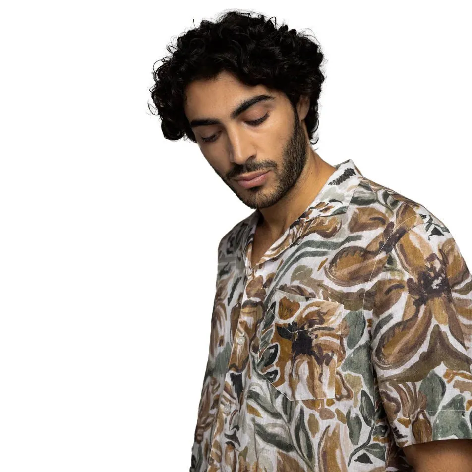 Babel Sun Linen Shirt Foss Green