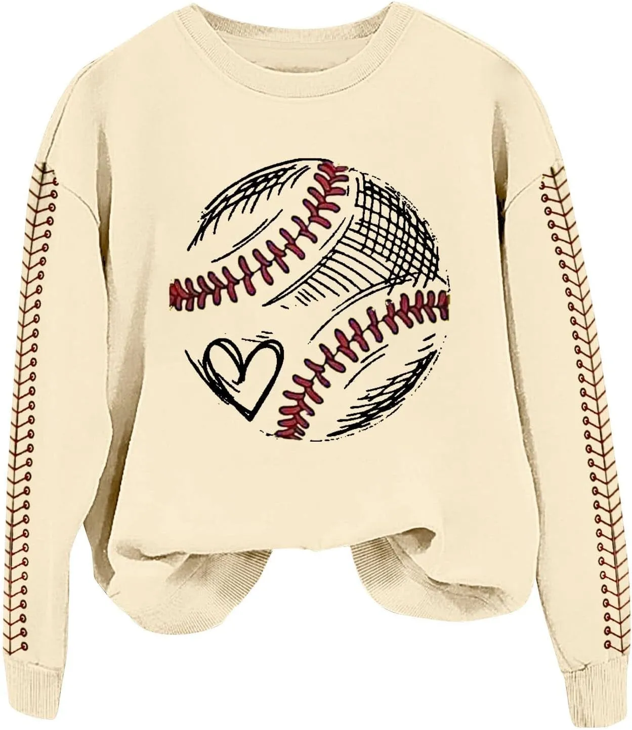 Baseball Mom Sweatshirt for Women Game Day Long Sleeve Crewneck Graphic Pullover Tops Softball Mama Shirt