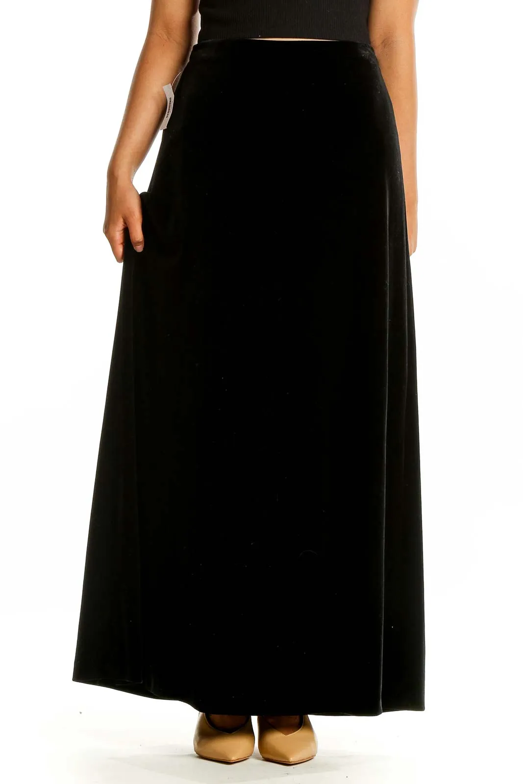 Black Velvet Maxi Skirt