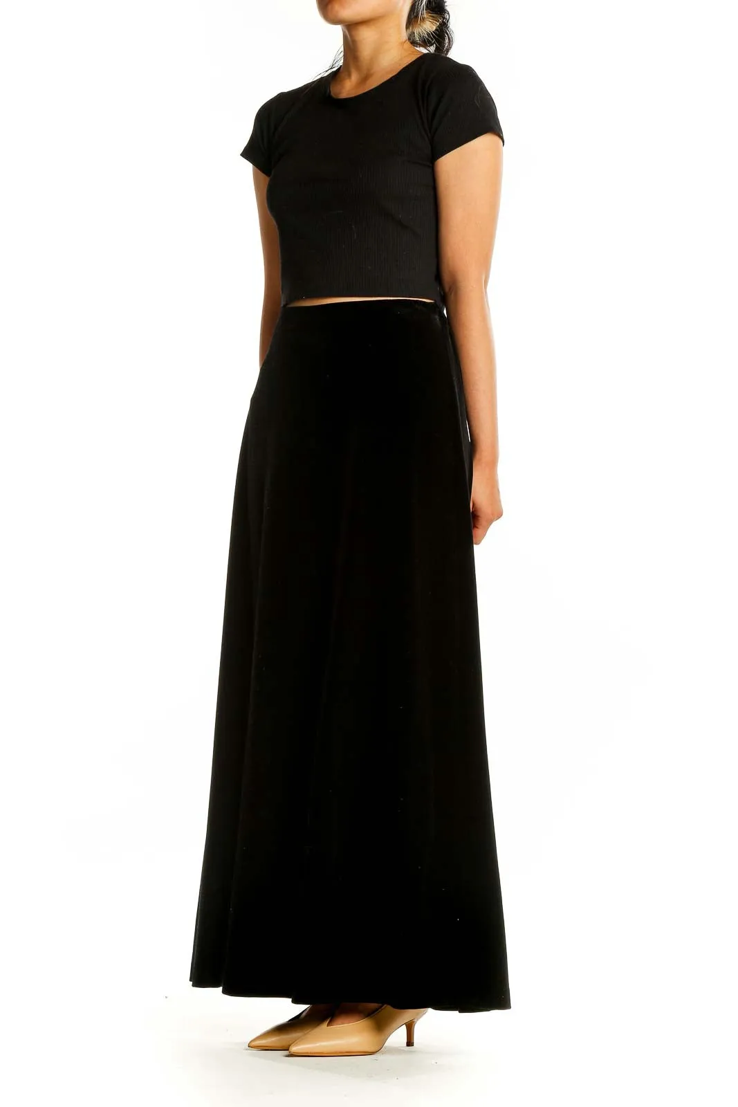 Black Velvet Maxi Skirt