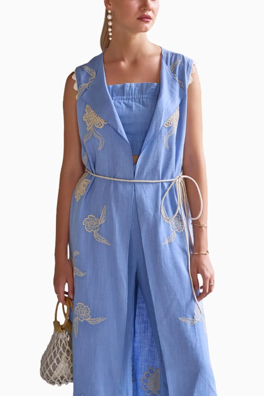 Blue Casa Blanca Overlay Co-ord Set
