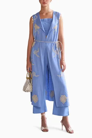 Blue Casa Blanca Overlay Co-ord Set