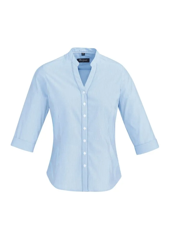 Bordeaux Ladies 3/4 Sleeve Shirt - Alaskan Blue - 6 - Biz Collection