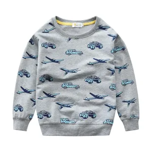 Boys Long Sleeve Cartoon Printed Tops