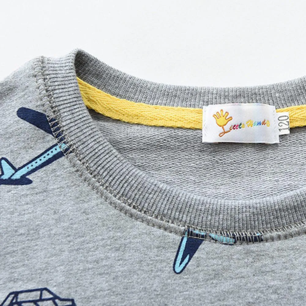 Boys Long Sleeve Cartoon Printed Tops