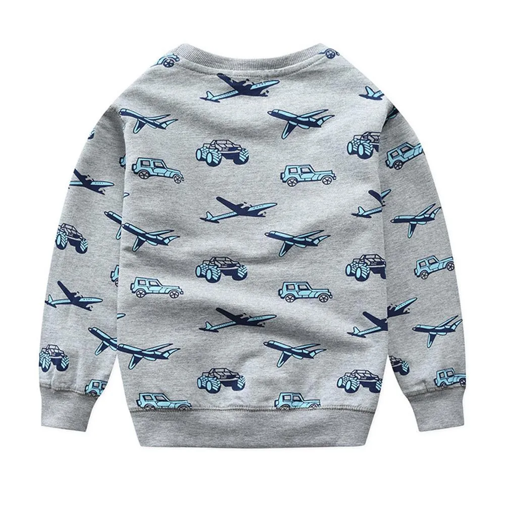 Boys Long Sleeve Cartoon Printed Tops