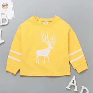 Boys Solid Cartoon Printed Long Sleeve Tops Wholesale