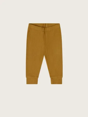 Brown Ribbed Leggings
