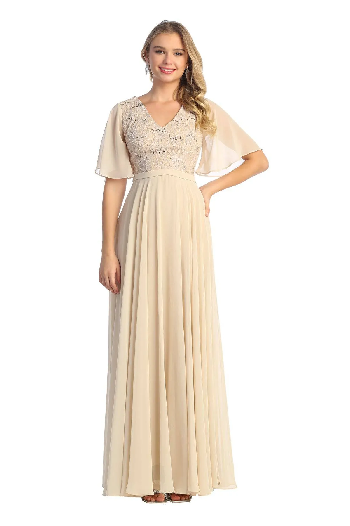 Cindy Collection 1696 Short Sleeve Mother of the Bride Dress