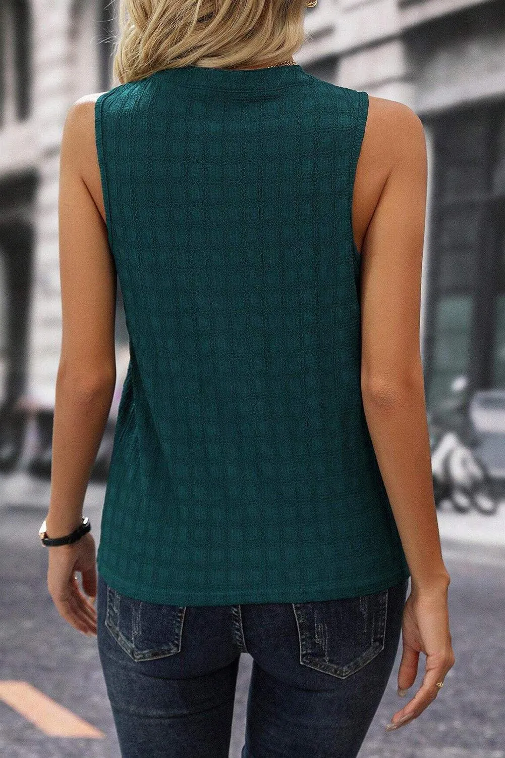 Confidently Chic Sleeveless Notched Tank Top