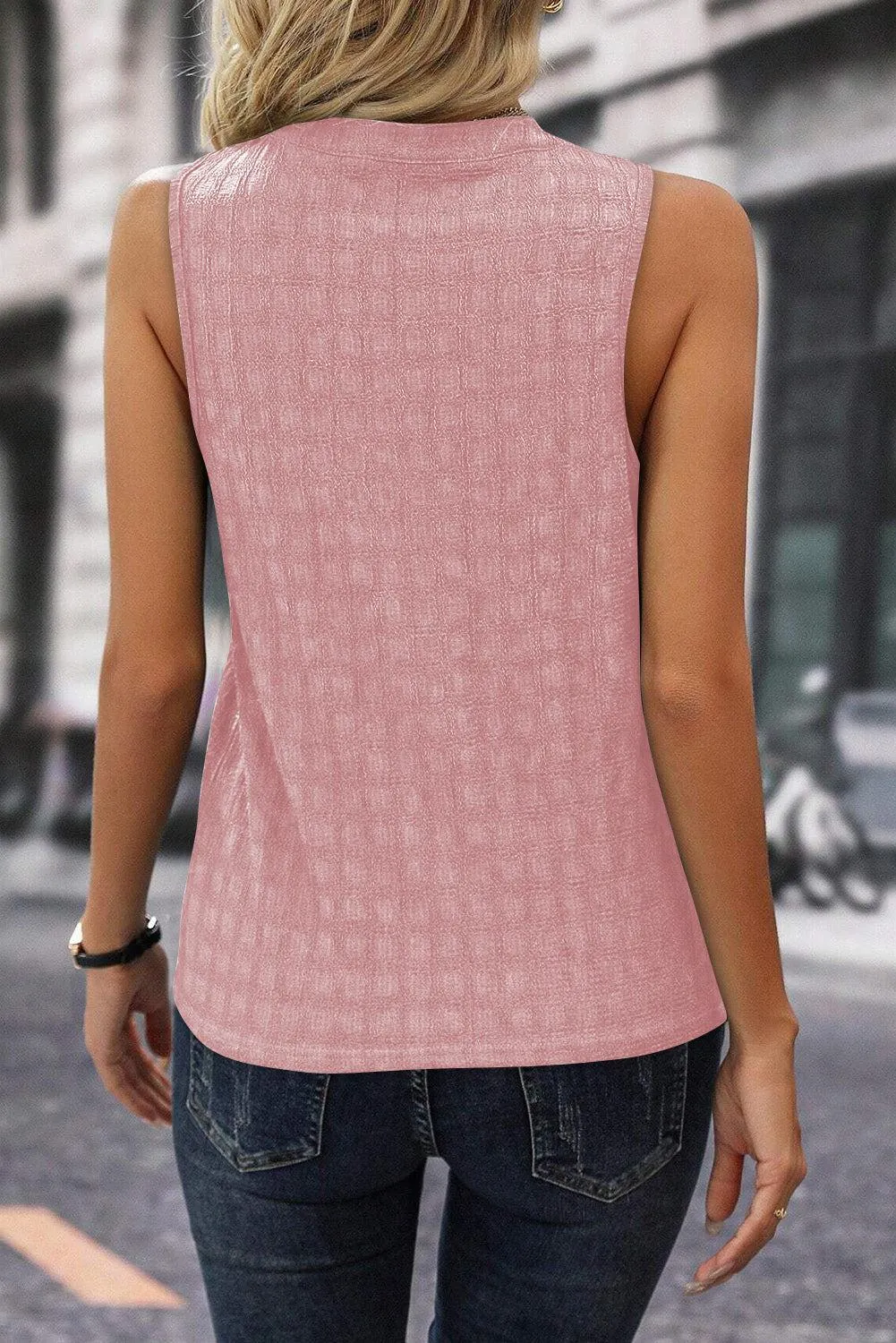 Confidently Chic Sleeveless Notched Tank Top