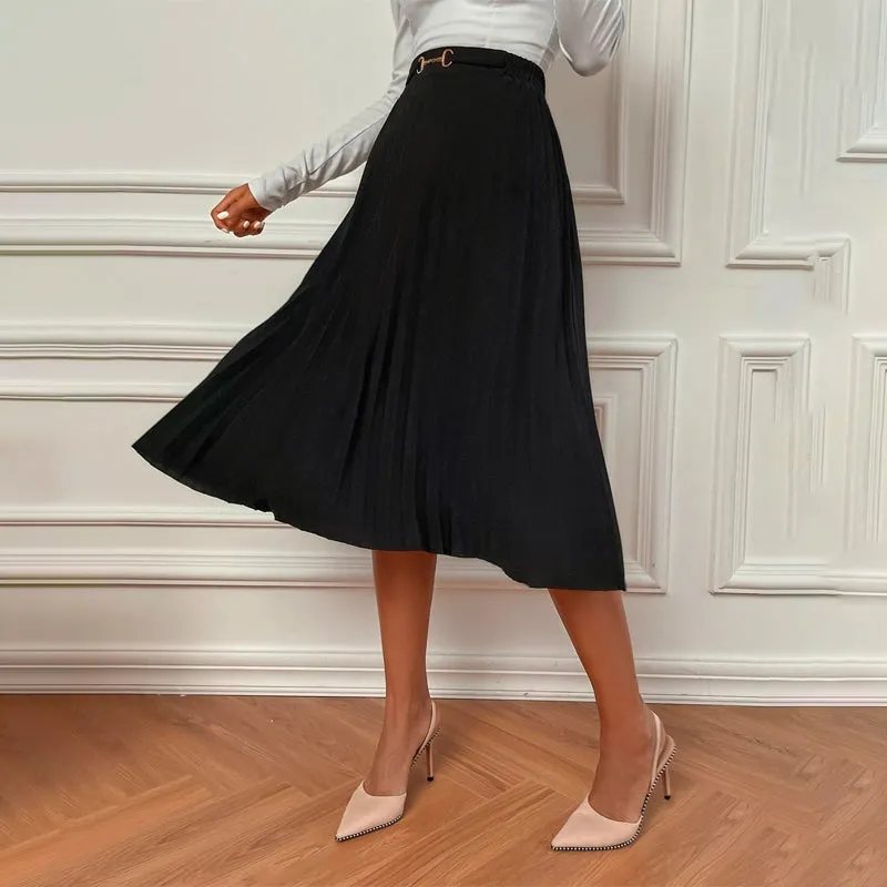 Easy Wear High Waist Pleated Skirt
