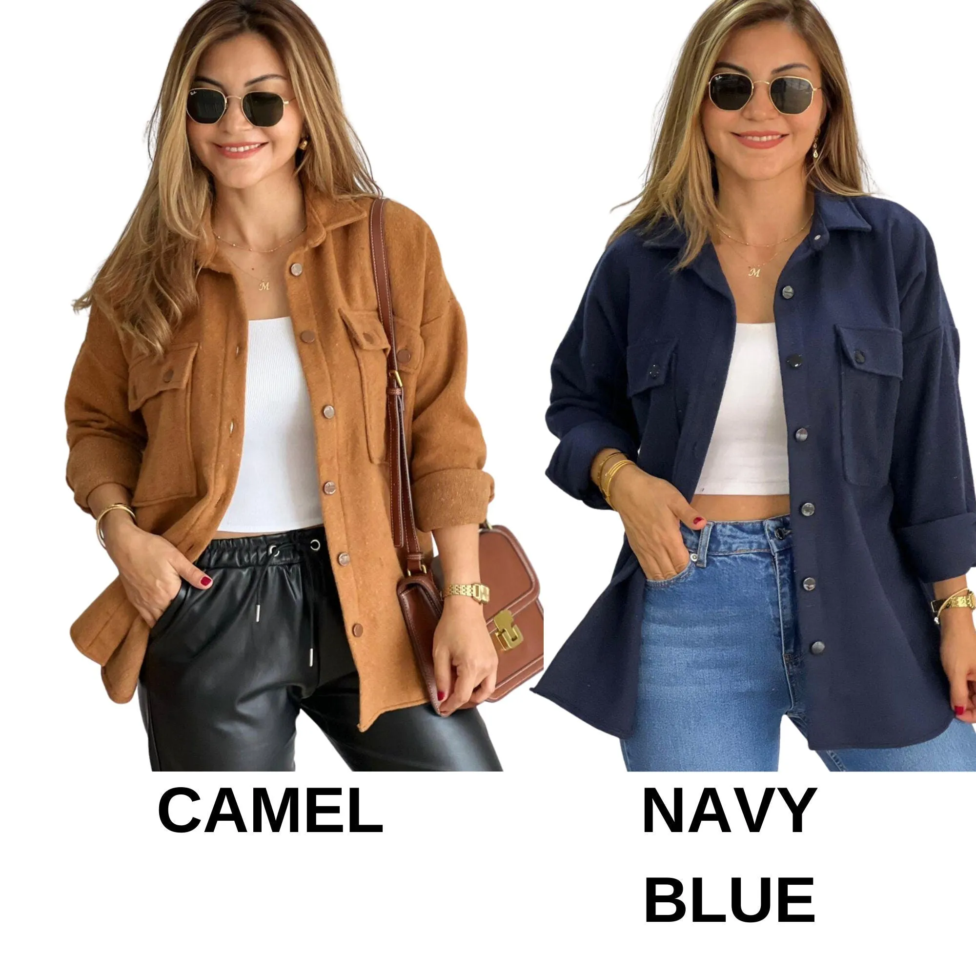 Emerald Green Long Sleeve Blouse Shacket