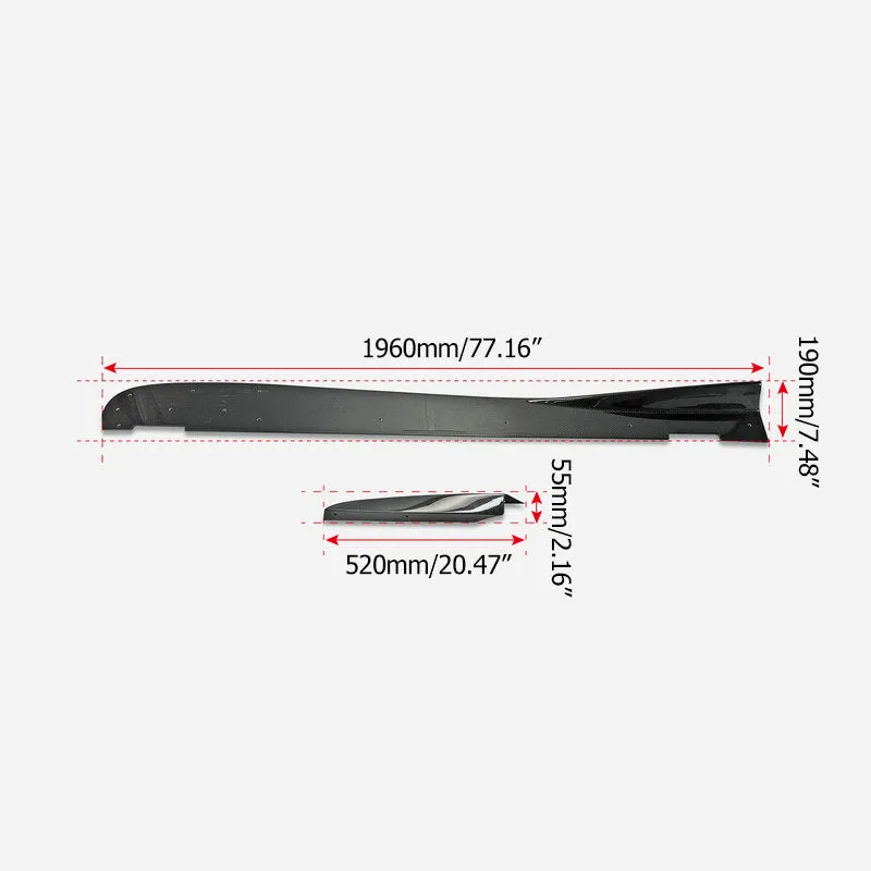 EPR USA VRSW Style Side Skirts for Honda Civic Type-R FK8 Carbon Fiber/FRP