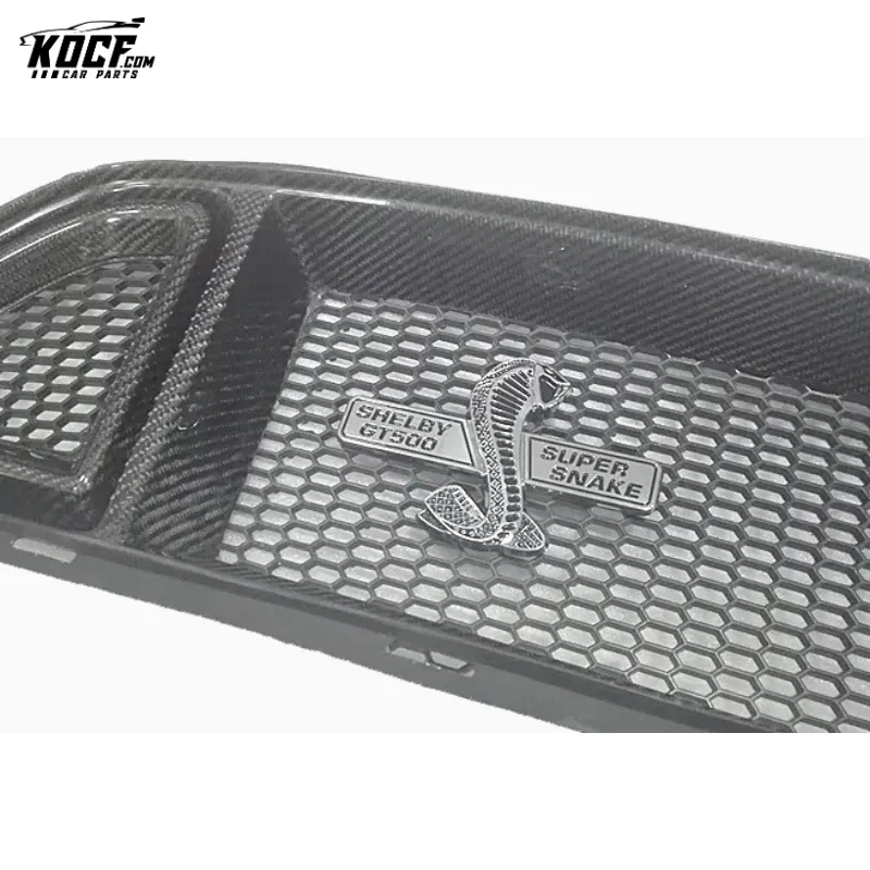 Fits 2015-17 Mustang Front Bumper Grille R Style Carbon Fiber Front Bumper Grille Trim Cover For Ford Mustang