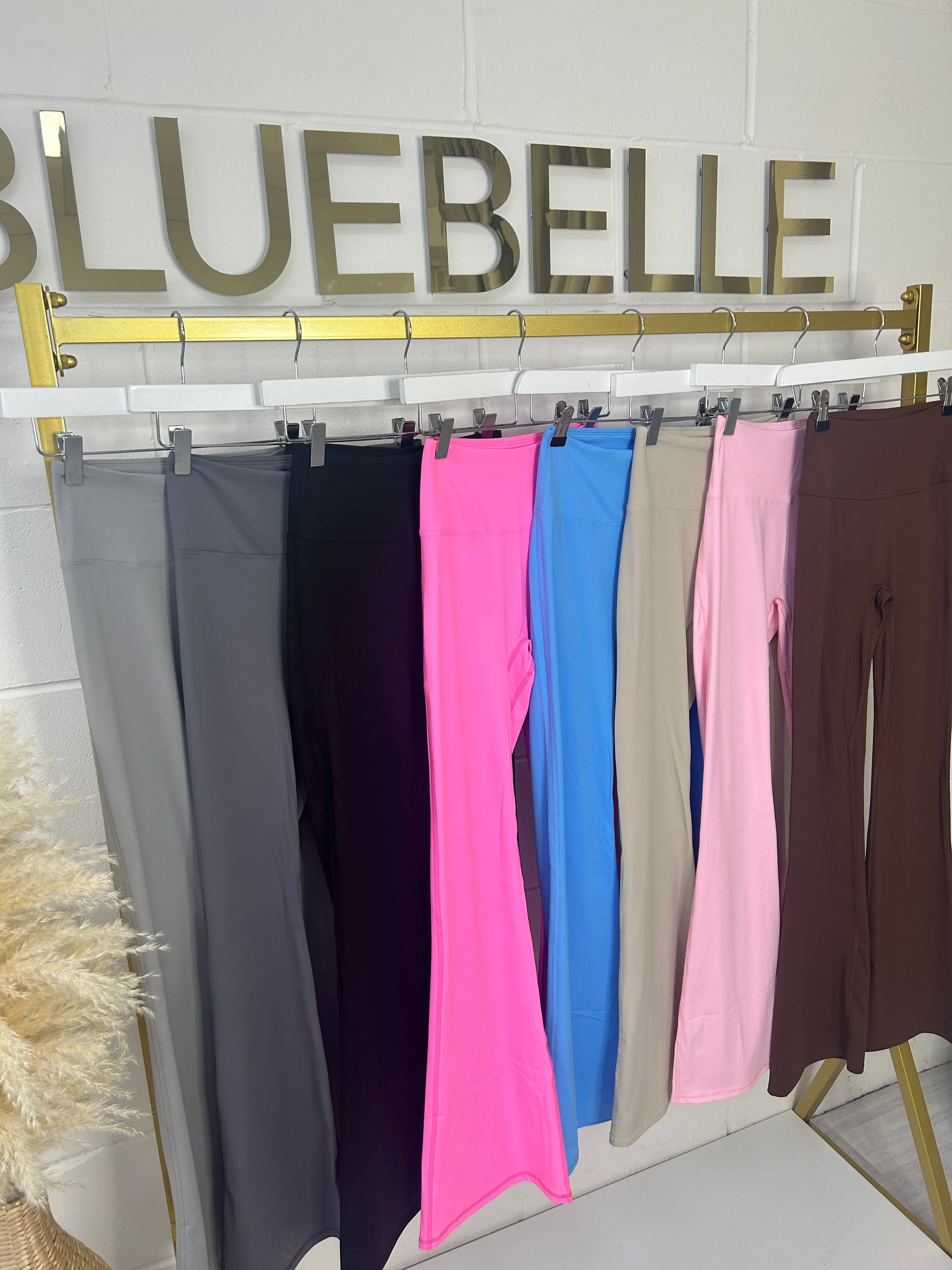 Flared High Waist Scrunch Bum Style Yoga Leggings All Colours - 3299