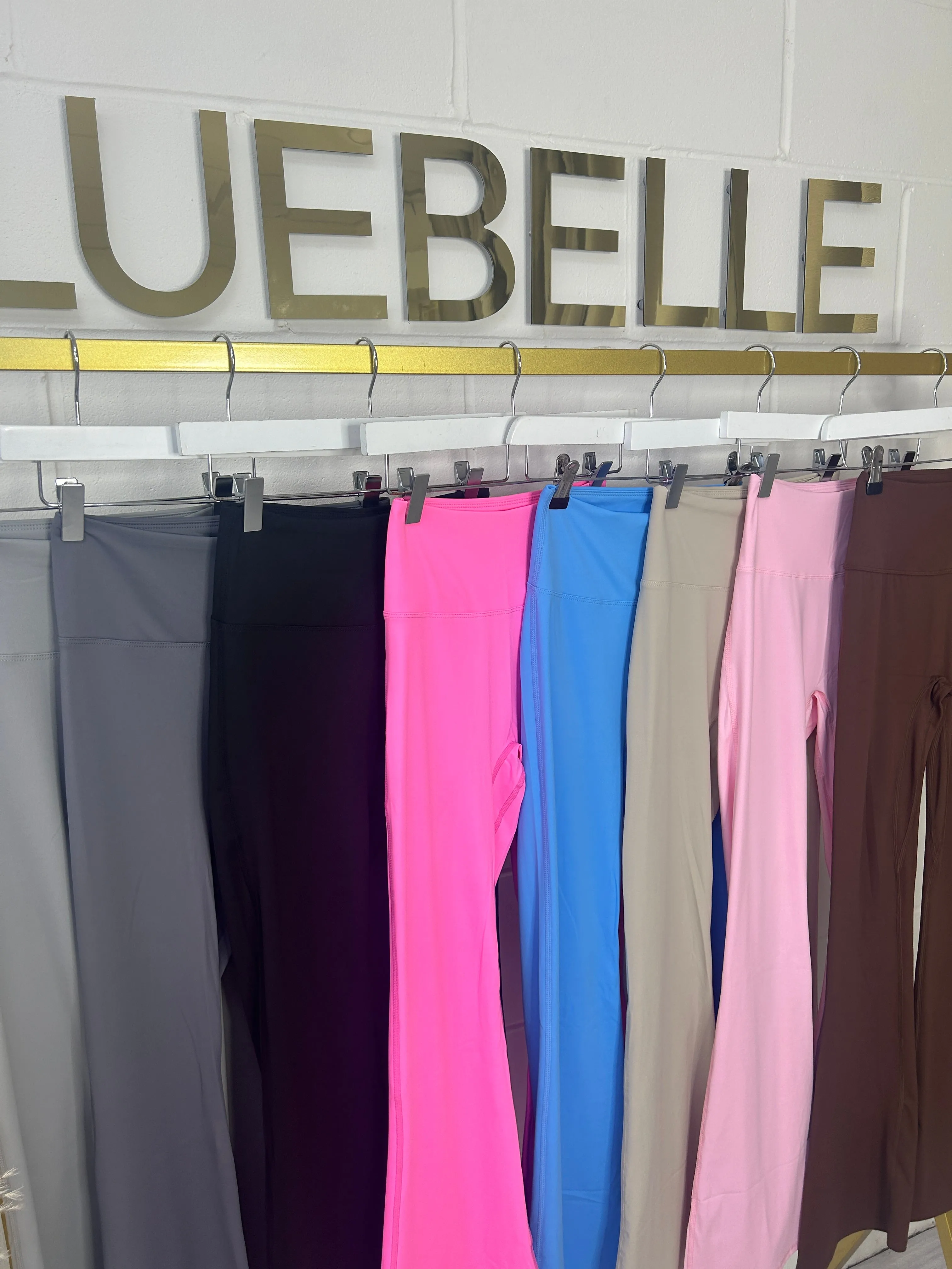 Flared High Waist Scrunch Bum Style Yoga Leggings All Colours - 3299