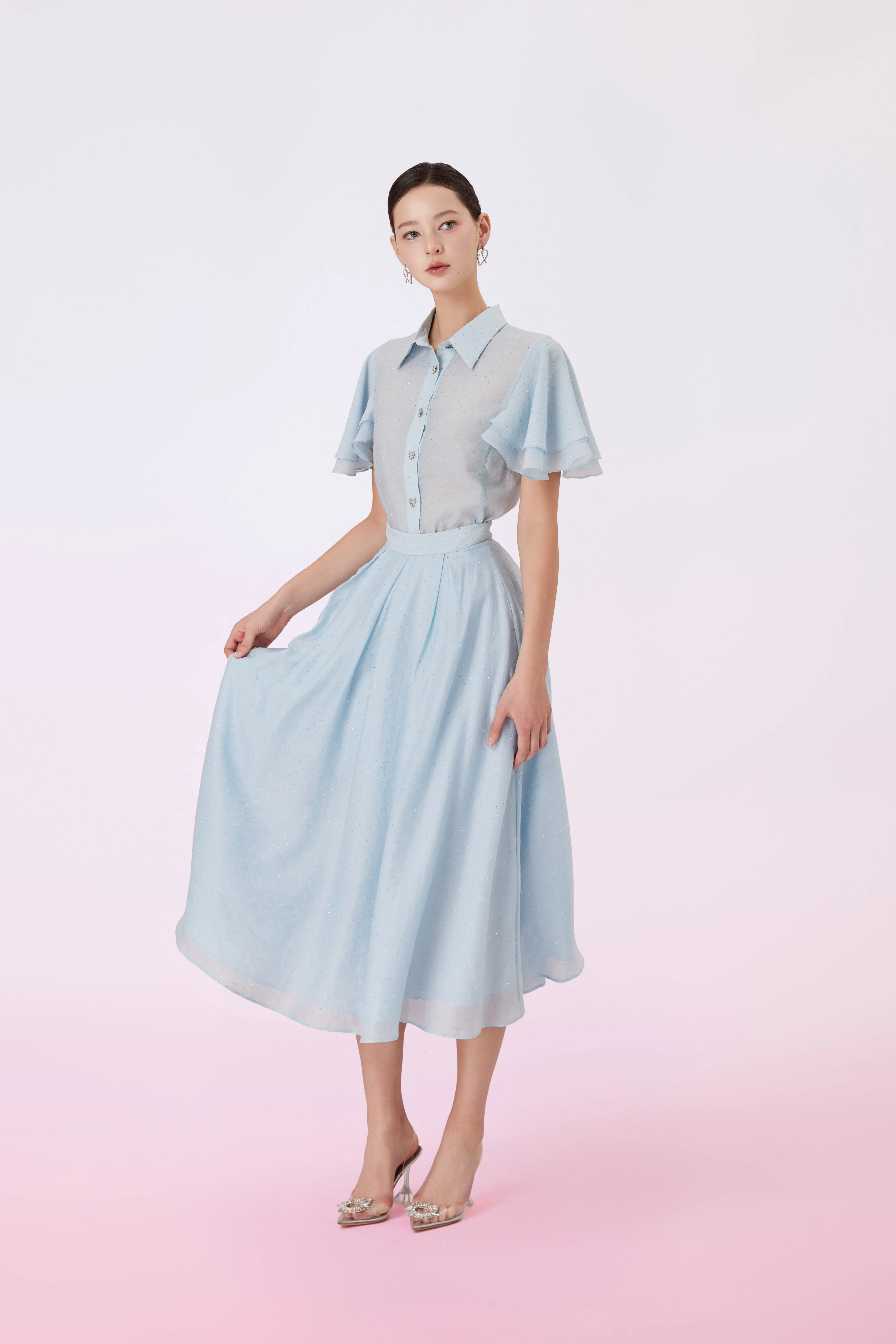 Garlande Blue Twinkle A-Line Skirt