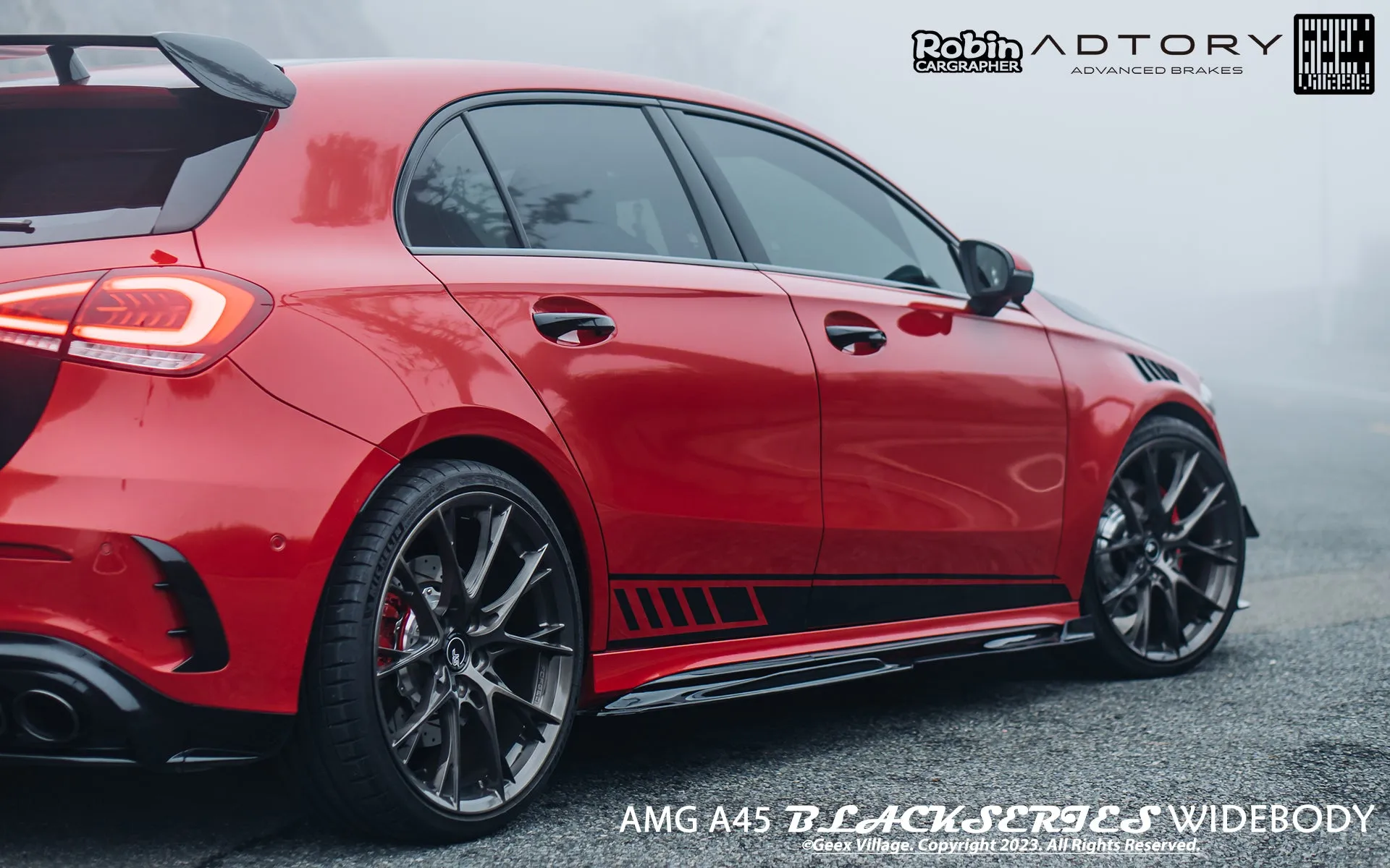 Geex Village Blackseries Style Side Skirts for Mercedes Benz A-Class AMG A45 A35 A220 W177 V177 2019-ON Carbon Fiber