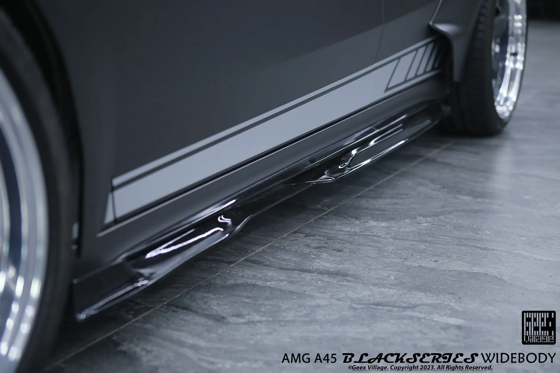 Geex Village Blackseries Style Side Skirts for Mercedes Benz A-Class AMG A45 A35 A220 W177 V177 2019-ON Carbon Fiber
