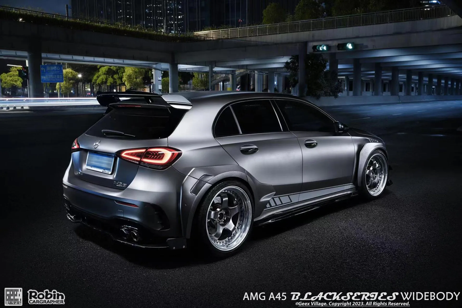 Geex Village Blackseries Style Side Skirts for Mercedes Benz A-Class AMG A45 A35 A220 W177 V177 2019-ON Carbon Fiber