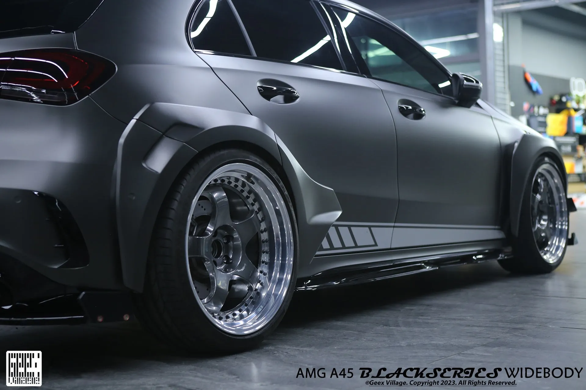 Geex Village Blackseries Style Side Skirts for Mercedes Benz A-Class AMG A45 A35 A220 W177 V177 2019-ON Carbon Fiber