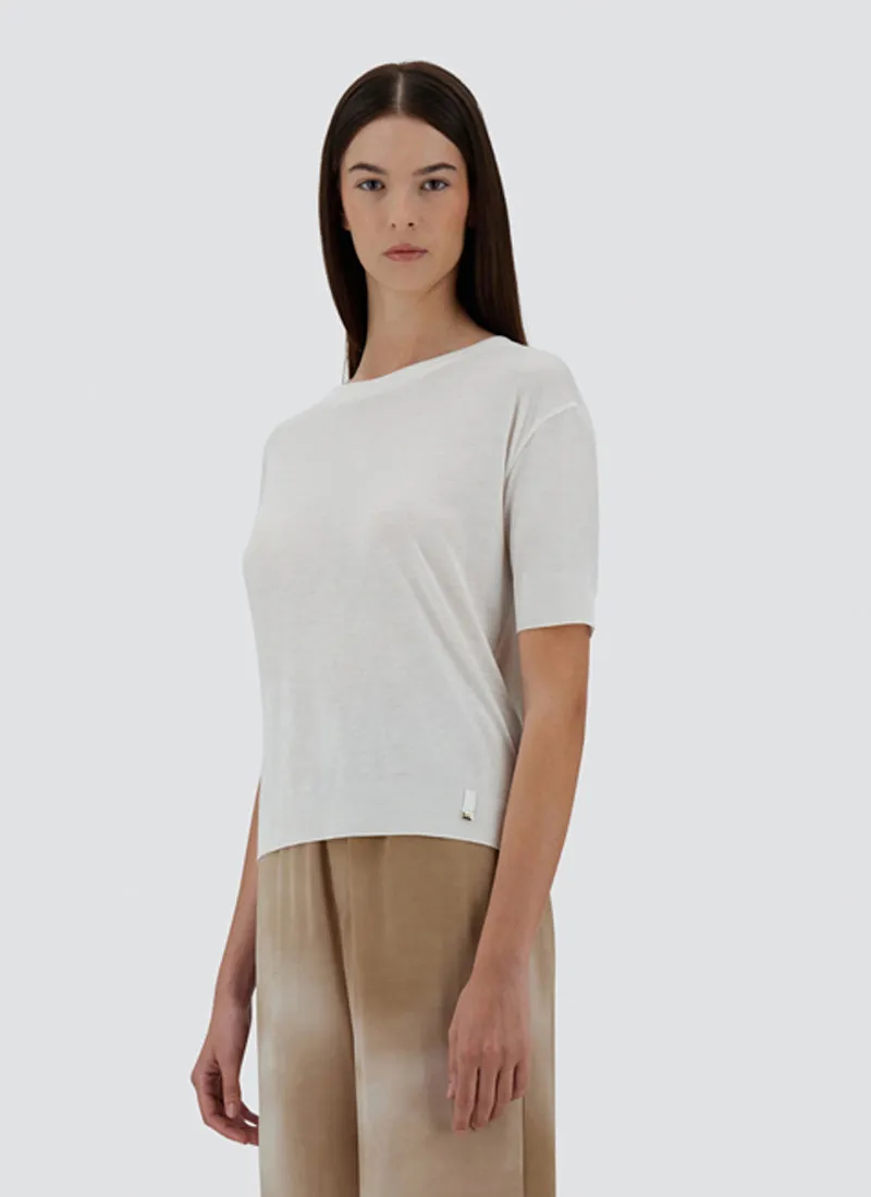 Glam Knit Short Sleeve Crew Neck T-Shirt
