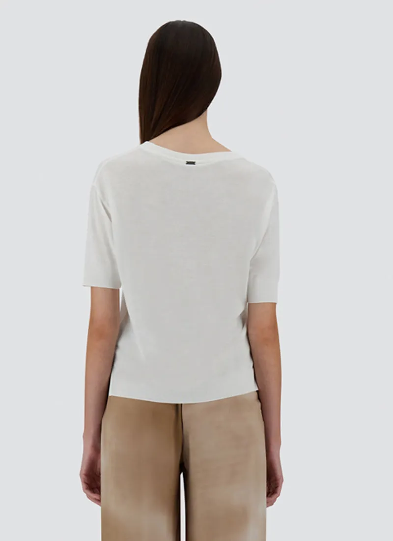 Glam Knit Short Sleeve Crew Neck T-Shirt