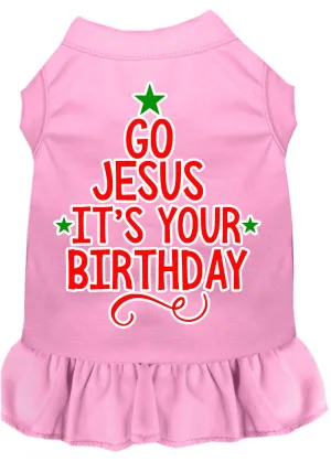 Go Jesus Screen Print Dog Dress Light Pink Xxxl (20)