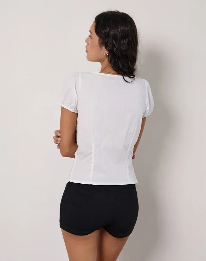 Ilase Ruched Blouse in White