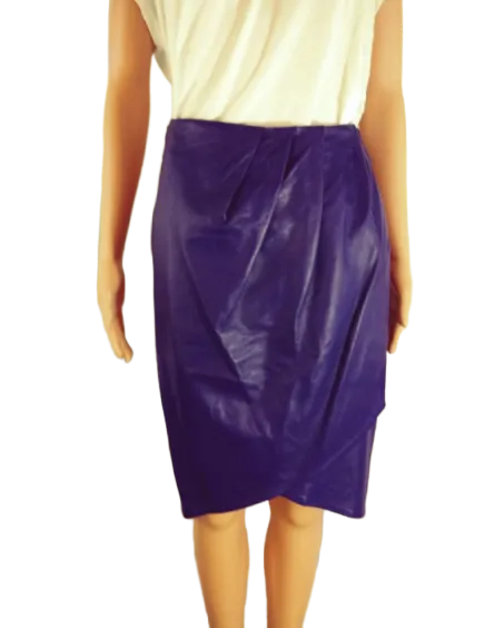 In Transit Leather Skirt Purple Size L (SKU 000266-7)