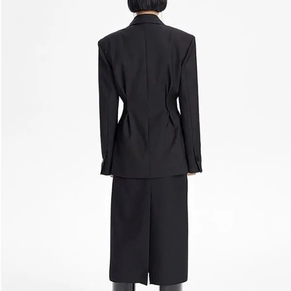 Irregular Cross Slit Blazer
