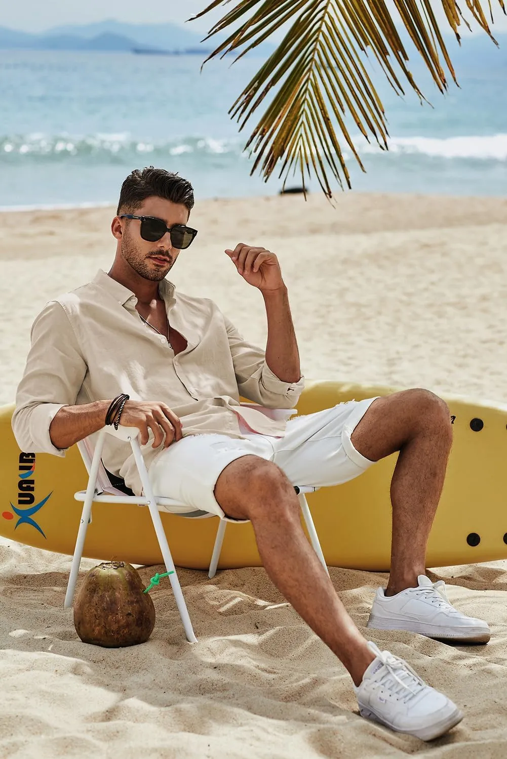 JMIERR Men's Cotton Linen Button Down Shirt Casual Stylish Long Sleeve Business Dress Shirts
